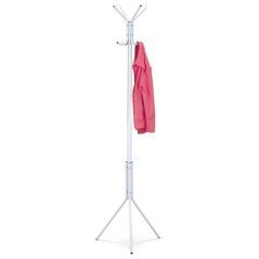Věšák stojanový, výška 174 cm, kovová konstrukce, bílý matný lak, nosnost 6 kg (80001-04A WT)