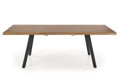 Moderní jídelní stůl BERLIN rozkládací 140-180 cm, deska - ořechová, rám - černá
