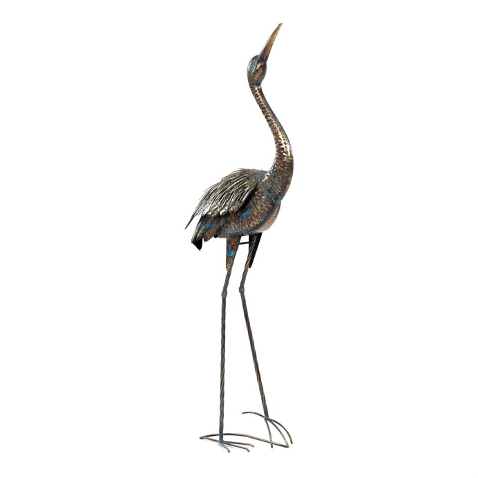 Dekorace Volavka - 133 cm, kovová dekorace, měděná s barevnými skvrnami (SR2030-L)