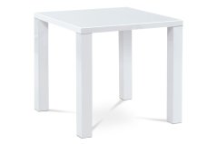 Moderní jídelní stůl 80x80x76 cm, vysoký lesk bílý (AT-3005 WT)