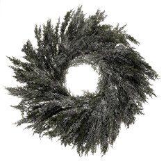 Věnec z túje - umělý, pr. 70 cm, zelený, ojíněný (VED013)