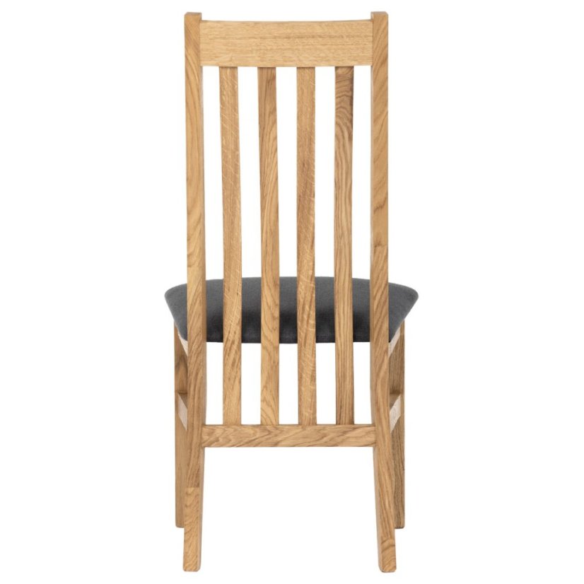 Dřevěná jídelní židle, potah antracitově šedá látka, masiv dub, přírodní odstín (C-2100 GREY2)