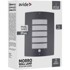 Venkovní nástěnné svítidlo (9570868) MORRO 1xE27 IP44 pir sensor, antracit