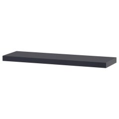 Nástěnná polička 90 cm, MDF, barva tmavě šedý mat, baleno v ochranné fólii (P-013 GREY2)