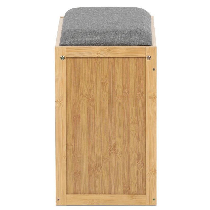 Botník, masiv bambus, přírodní odstín, šedá látka (DR-N1014 GREY2)
