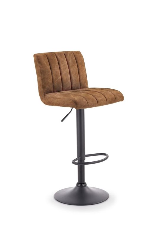 Barová židle H89 rám - černá, čalounění - hnědá