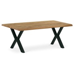 Konferenční stůl 110x70 cm, masiv dub, rovná hrana, kovová noha 5x5 cm (KS-F110X DUB)