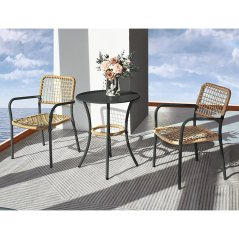 Zahradní set 1 + 2, stůl 60x60, židle umělý ratan barva přírodní,  kov antracit (AZ-L1103 NAT)