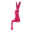 Dekorace Zajíc s mašlí - sedící figurka, semiš, barva růžová (VEK210 PINK)