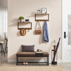 Set nástěnných poliček 2 ks, MDF, hnědá, ABP-E1083 OLW