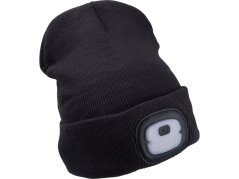 Čepice s čelovkou 43452 4x25 lm, nabíjecí, USB, tmavě šedá, ECONOMY, univerzální velikost