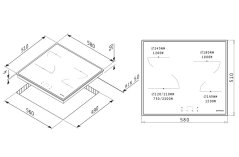 Sklokeramická varná deska Pyramis PHC 61611 BFB BLACK bezrámová se skoseným čelem