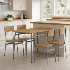 Jídelní set s 4 židlemi  110x70x76cm, mdf, divoký dub, AUT-O2156 OAK