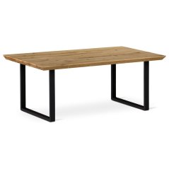 Konferenční stůl 110x70 cm, masiv dub, přírodní hrana, kovová noha 6x2 cm (KS-F110U DUB)