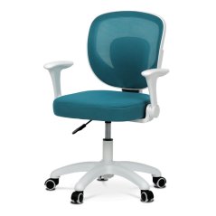 Dětská kancelářská židle, výškově nastavitelná, modrá síťovina, KA-K1062 BLUE