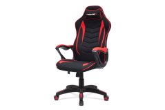 Herní a kancelářské křeslo E-racer, potah červená a černá látka, houpací mechani (KA-G408 RED)