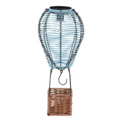 Lucerna umělý ratan a kov, balón, LED osvětl, vel. L, modro-hnědá (PLA113 BLUE-L)