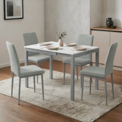 Moderní jídelní stůl s rozkladem 60-90x60 cm, melamin, bílá, GDT-206 WT