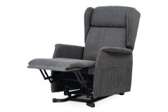 Televizní a relaxační křeslo ušák + elektrické polohování, 1 motor 230 V  29 V, potah šedá (TV-1190 GREY2)