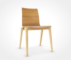 Dřevěná jídelní židle Stockholm 311700/568, dub, barva Natural, olej, stohovatelná, kluzák černý plast