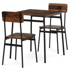 Jídelní set s 2 židlemi 70x70x76cm, mdf, old wood, AUT-O2121 OLW2