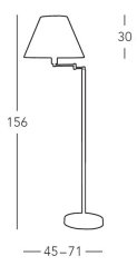 Stojací lampa (264.41.6) BL HILTON, Nickel, matt, Color, 1 flg., E27,60 W