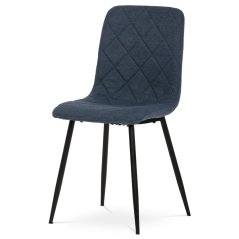 Moderní jídelní židle, modrá látka, nohy černý kov (CT-283 BLUE2)