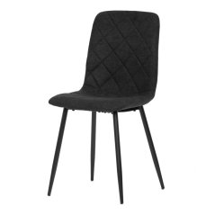 Moderní jídelní židle, černá látka, nohy černý kov (CT-283 BK2)