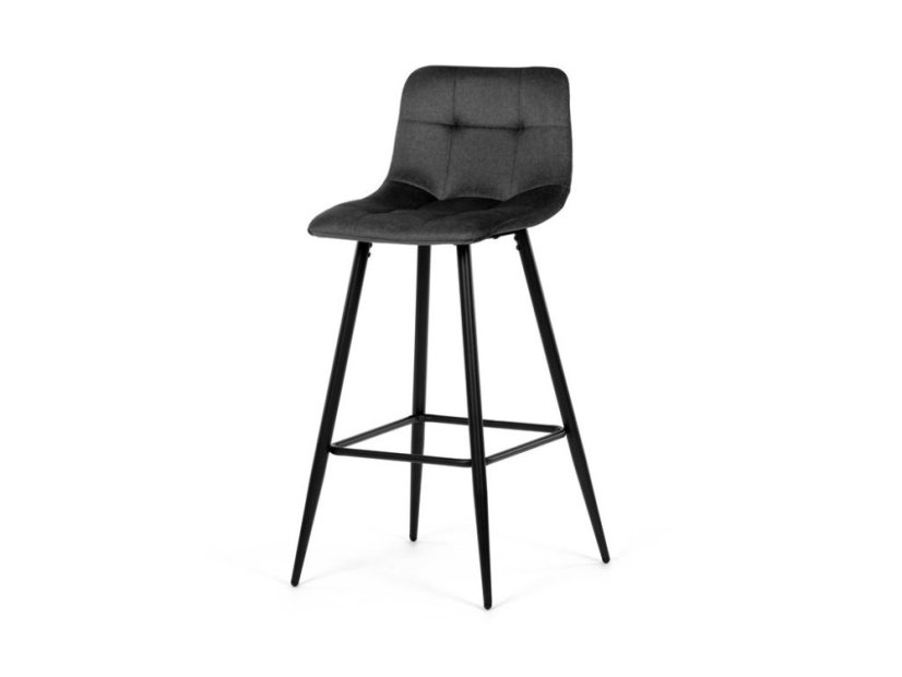 Barová židle, šedá látka, čtyřnohá kovová podnož, černý mat (AUB-X7015 GREY2) Barová židle, šedá látka, čtyřnohá kovová podnož, černý mat (AUB-X7015 GREY2)