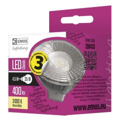 LED žárovka Classic MR16 4,5 W GU5,3 teplá bílá