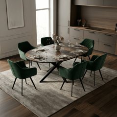 Moderní jídelní stůl s rozkladem 120-160x120 cm, melamin, old wood, DT-I1120 OLW2