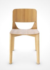 Dřevěná jídelní židle Leaf 311437/110, dub, barva Natural, olej, kluzák černý plast