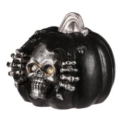 Dýně s lebkou - Halloween, magnesium, LED osvětlení (KEO102)