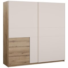 Šatní skříň COLLET CETS32332-Q280 200x201x61 cm, barva dub, písková