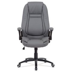 Kancelářská židle, šedá ekokůže, kříž kov černý, houpací mechanismus (KA-G301 GREY)