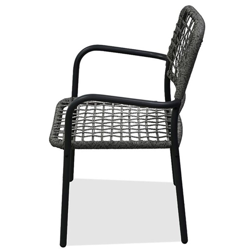 Balkónový set 1 + 2, stůl 60x60, židle umělý ratan barva antracit,  kov antracit (AZ-L1103 GREY)