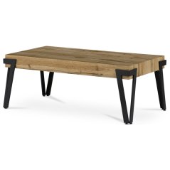 Moderní konferenční stolek, 112x62x43 cm, deska MDF, dekor divoký dub, kov - černý mat (AHG-263 OAK)