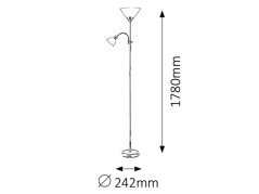 Stojací lampa 4061 ACTION 1xE27,100 W + E14,25 W bílá, bílá