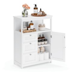 Komoda 60x30x80cm, mdf, bílá, AUK-E1154 WT