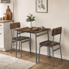 Jídelní set s 2 židlemi 70x70x76cm, mdf, old wood, AUT-O2122 OLW2