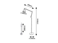 Stojací lampa 2197 Aristelo 1xE2,40 W, 230 V krémová, zlatá
