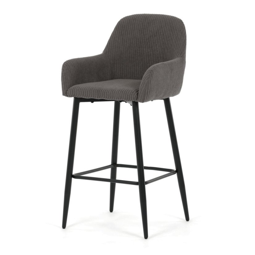 Barová židle šedá, látka, AUB-V4009 GREY6
