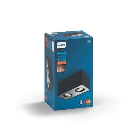 Bodové stropní svítidlo (5049230P0) BOX ČERNÁ 2x4.5 W SELV