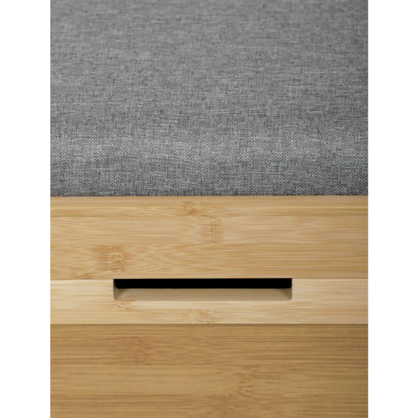 Botník, masiv bambus, přírodní odstín, šedá látka (DR-N1014 GREY2)