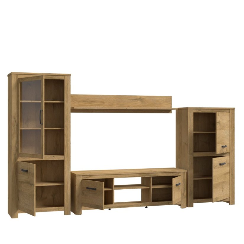 Obývací stěna Havana HVNM01L-D67,334,4x185x42 cm, barva dub