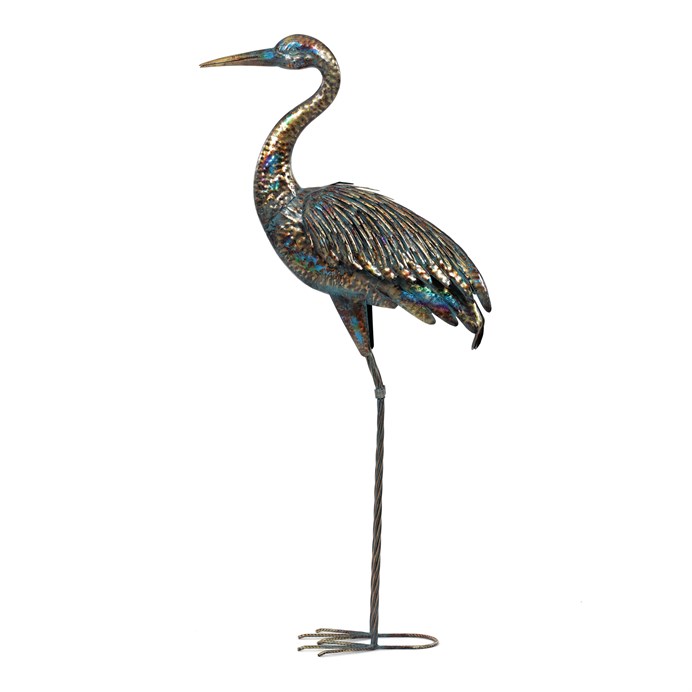 Dekorace Volavka - 115 cm, kovová dekorace, měděná s barevnými skvrnami (SR2029-L)