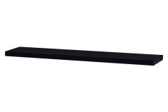 Nástěnná polička 120 cm, barva černá - vysoký lesk. Baleno v ochranné fólii. (P-002 BK)