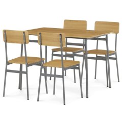 Jídelní set s 4 židlemi  110x70x76cm, mdf, divoký dub, AUT-O2156 OAK