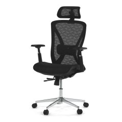 Kancelářská židle, černá MESH, plastový kříž (KA-S258 BK)