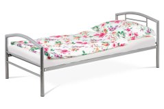 Postel jednolůžková 90x200 cm, kovová šedý lesk (BED-1900 SIL)